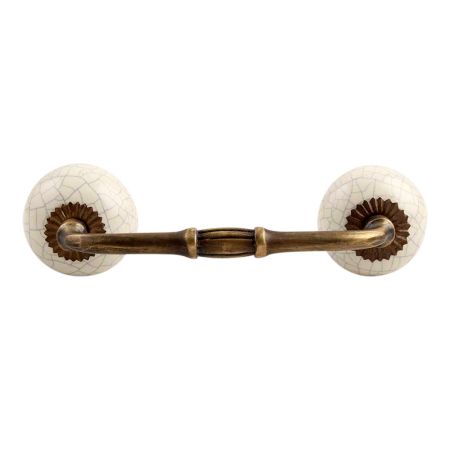 Cream Crackle Ceramic Bridge Handle